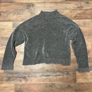 forever 21 grey chenille mock neck soft knit sweater